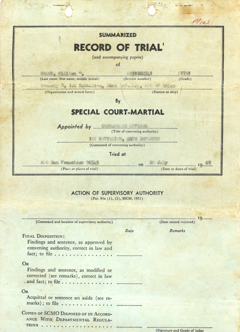 Record of Trial – July 20 1969